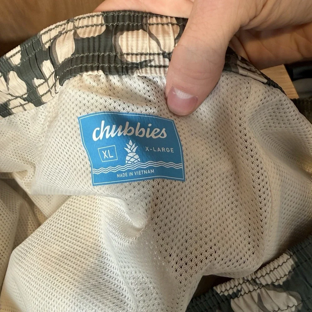 Chubbies‎ Shorts Mens XL Green Hawaiian Lined Swim Summer 5